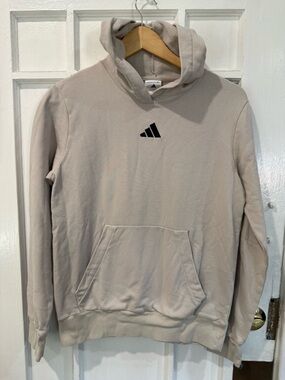 adidas Beige Hoodie with Black Logo